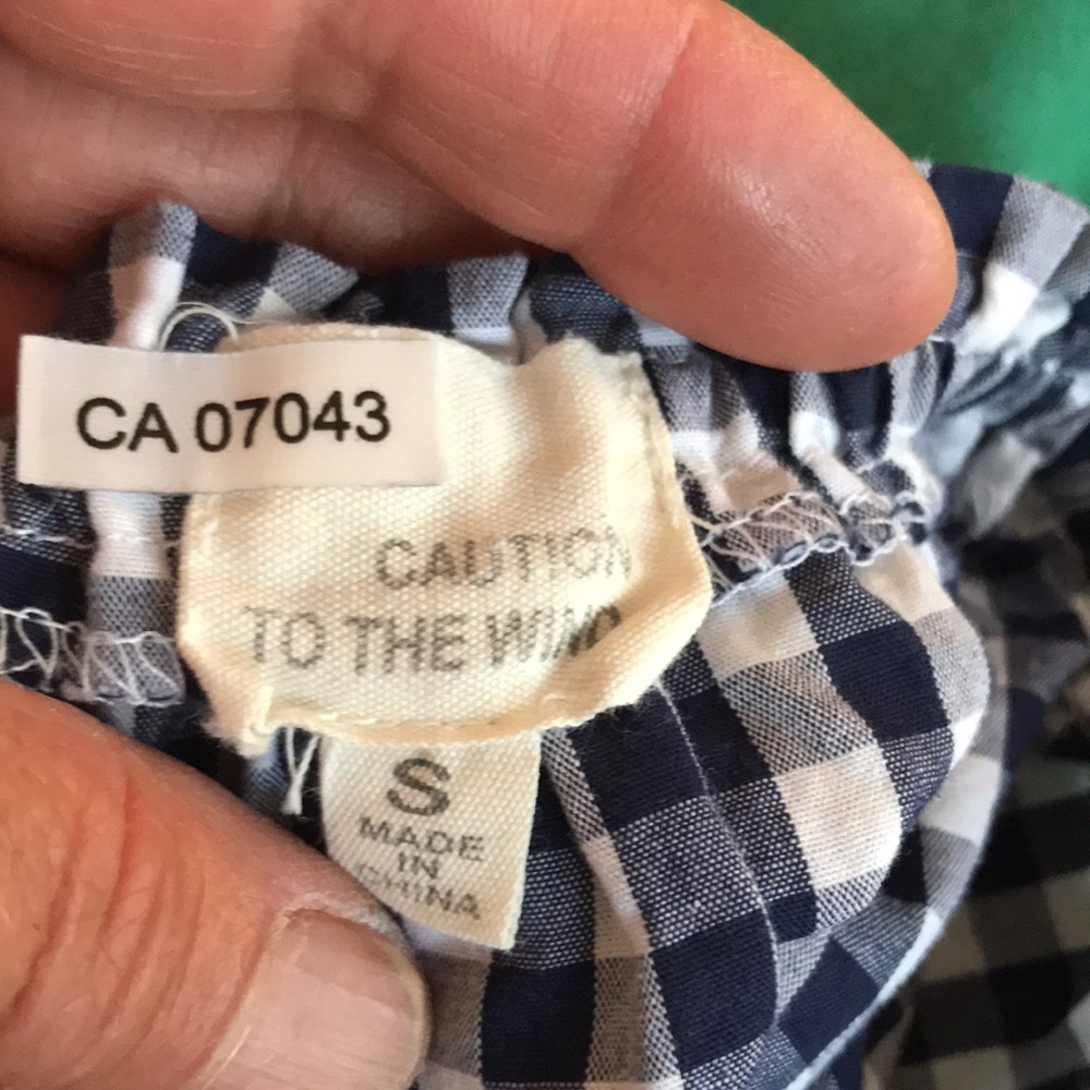 Summer Crop Top 100% Cotton Gingham by Caution to the Wind Size Small - Picture 2 of 11